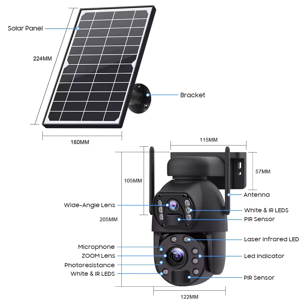 دوربین خورشیدی سیمکارتی زوم اپتیکال