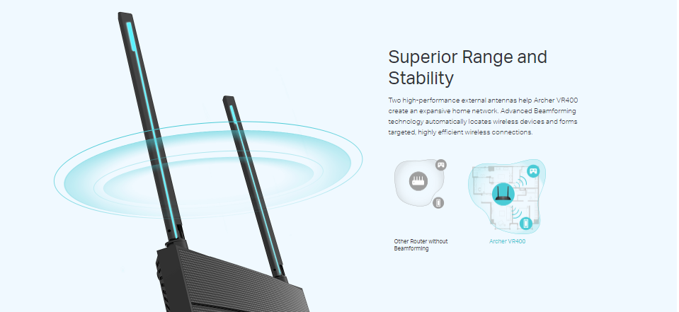 مودم VDSLADSL بی‌سیم AC1200 تی‌پی‌لینک مدل Archer VR400 V3