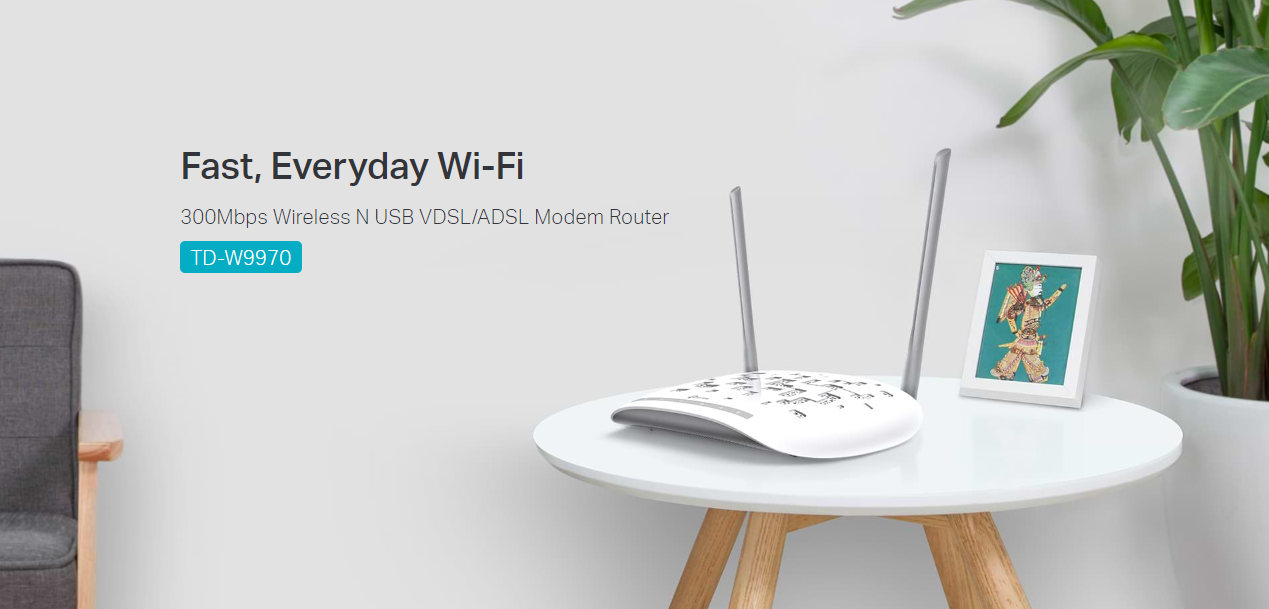 مودم روتر VDSLADSL بی سیم N300 تی پی لینک مدل TD-W9970