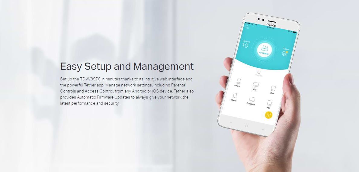 مودم روتر VDSLADSL بی سیم N300 تی پی لینک مدل TD-W9970